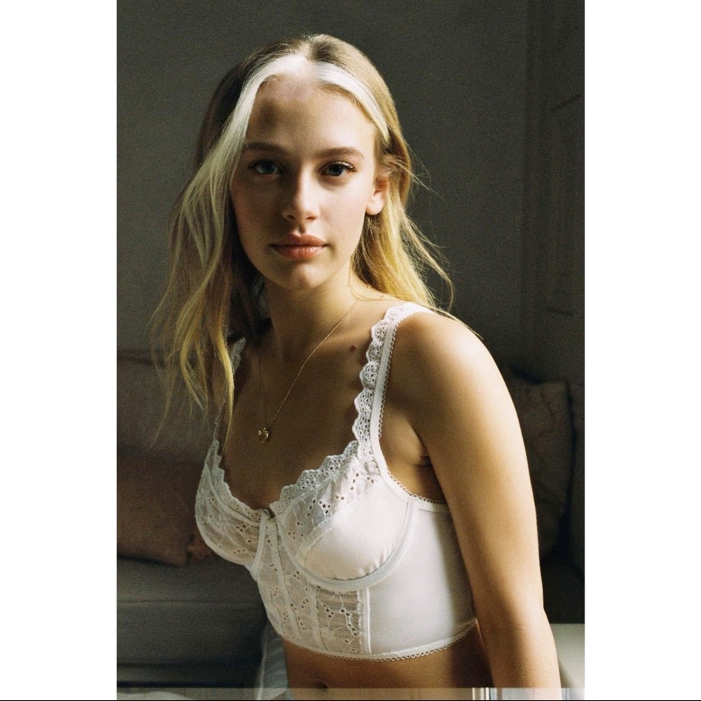 UO Out From Under Ana Eyelet Bustier Bra Top